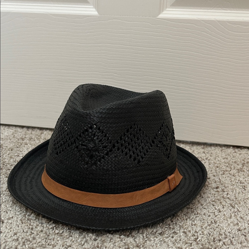 Ralph Lauren Black Fedora hat with Brown Band